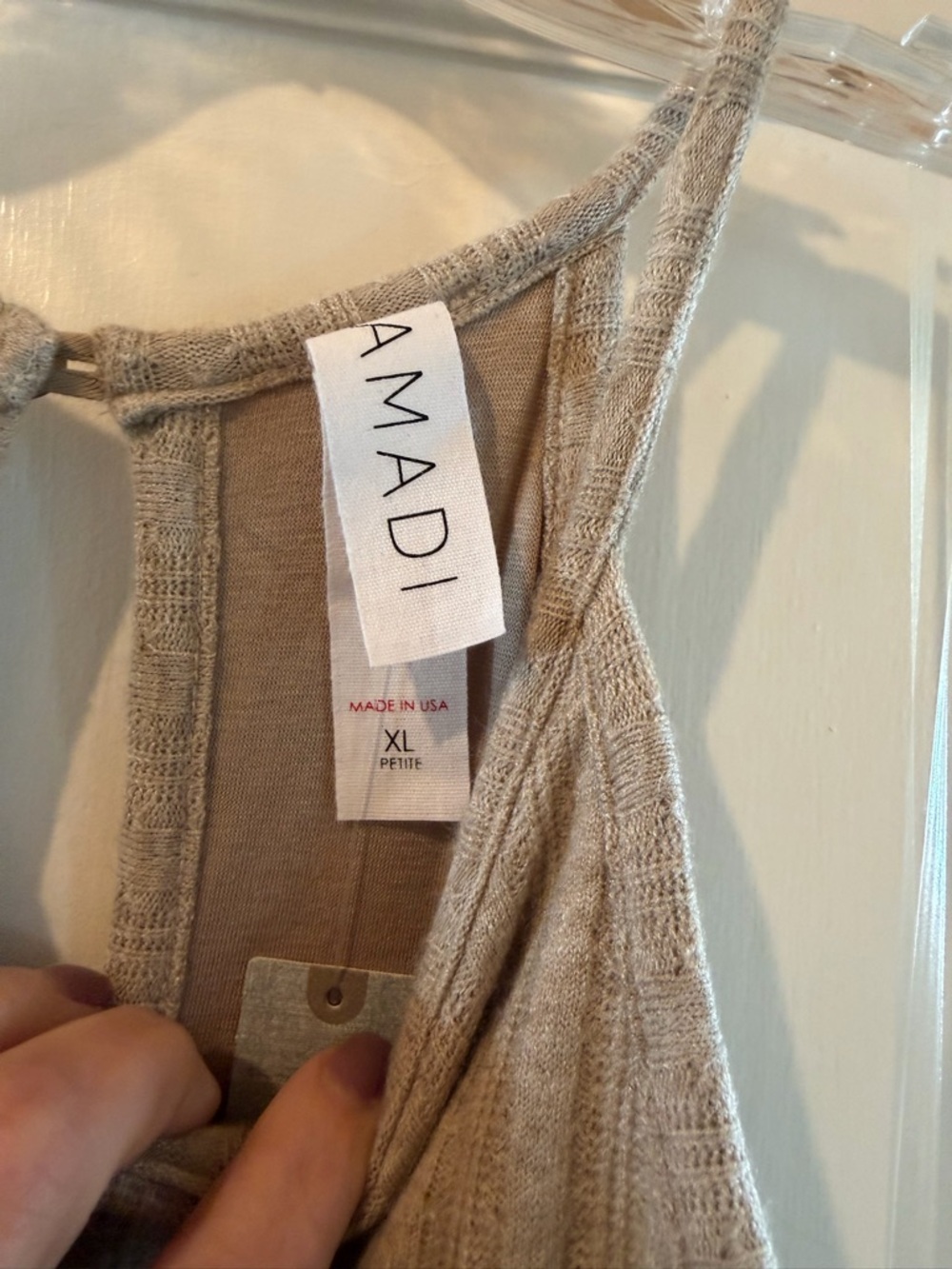Ribbed Knit Halter Maxi Dress in Beige - Picture 3 of 4